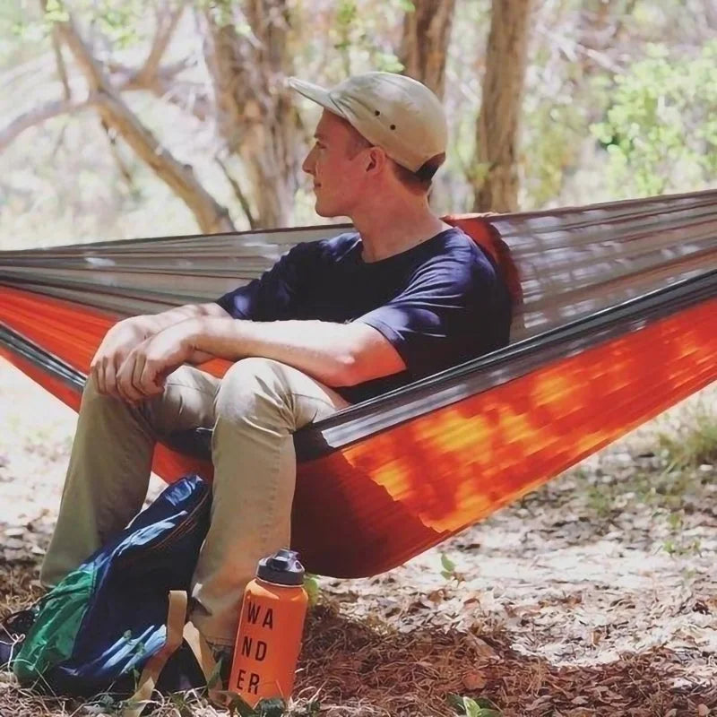 Solo Portable Camping Hammock - Ultralight Parachute Nylon 270x140cm