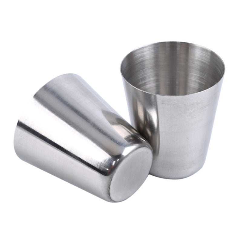 Set of 6 Stainless Steel Mugs with Camping Cover
