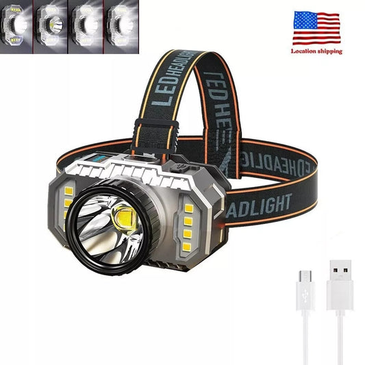 USB Rechargeable LED Headlamp - Camping Hiking 100g