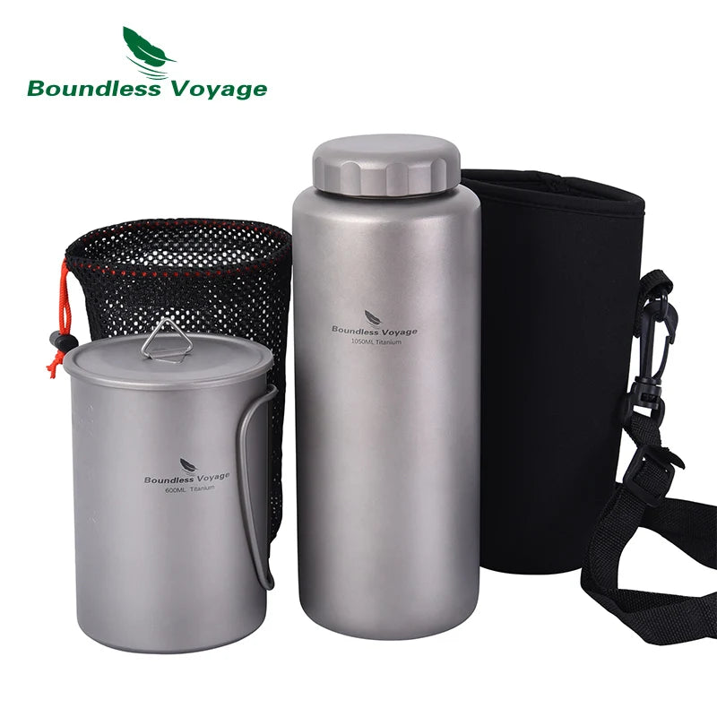 Titanium Water Bottle 1050ml Large Capacity - Leak-Proof Long-Term Shipping