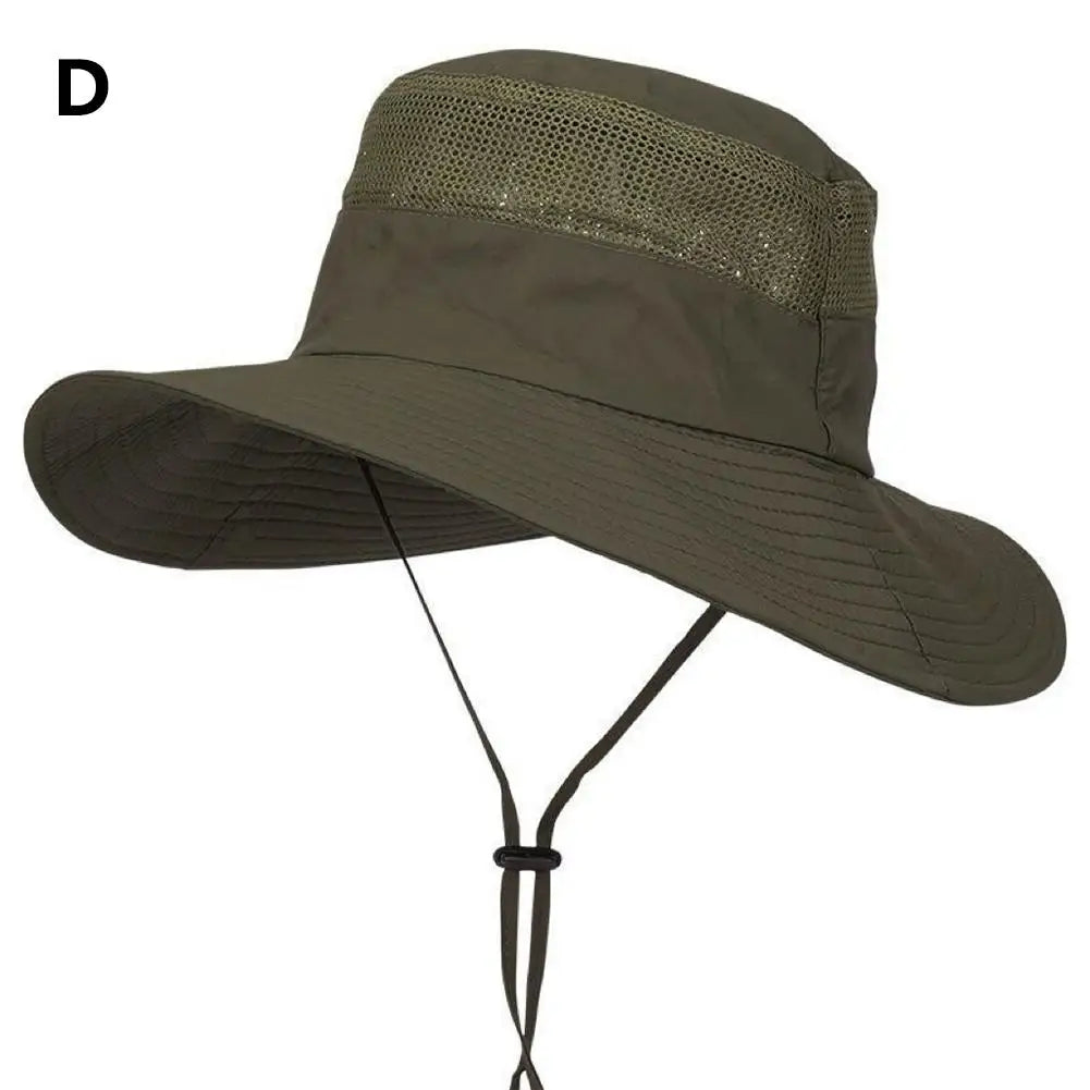 Wide Brim Hat with Neck Flap Anti-UV - Adjustable Polyester Outdoor