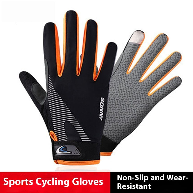 Cycling Gloves Sun Protection Nylon - Shock Absorption Resistant 4 Colors AED4