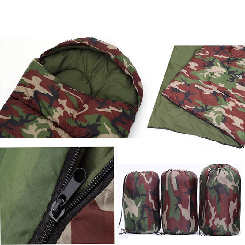 Emergency Camouflage Sleeping Bag - 170T Polyester (180+30)x75cm