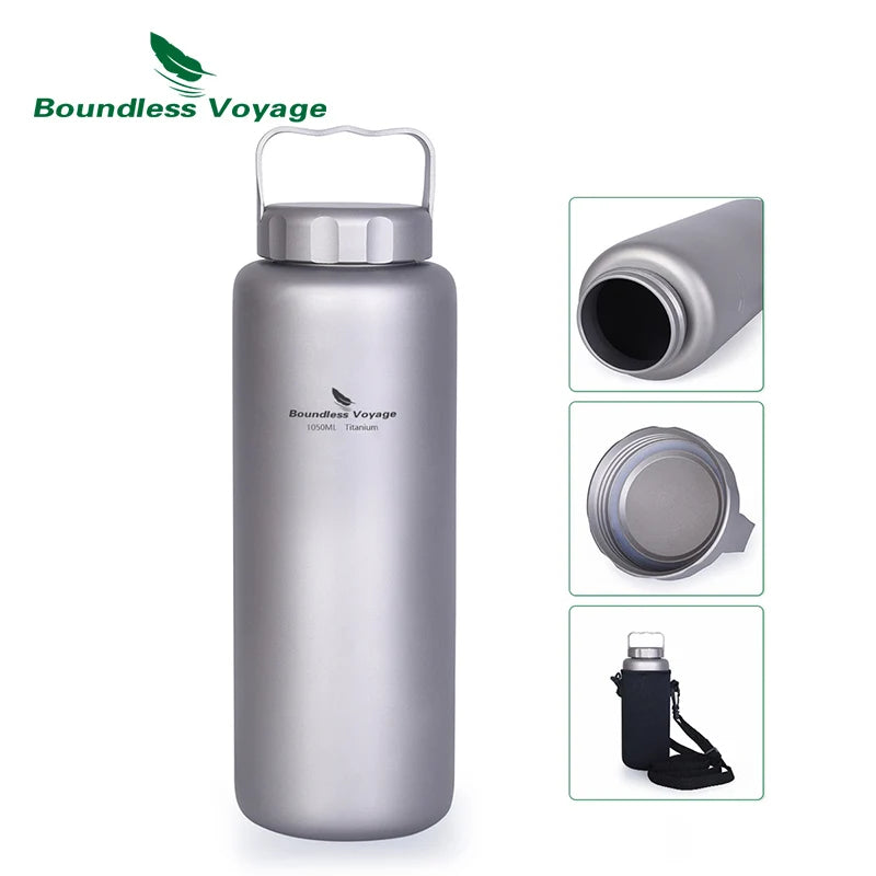 Titanium Water Bottle 1050ml Large Capacity - Leak-Proof Long-Term Shipping
