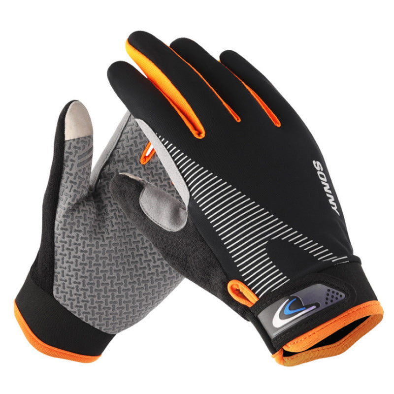 Cycling Gloves Sun Protection Nylon - Shock Absorption Resistant 4 Colors AED4