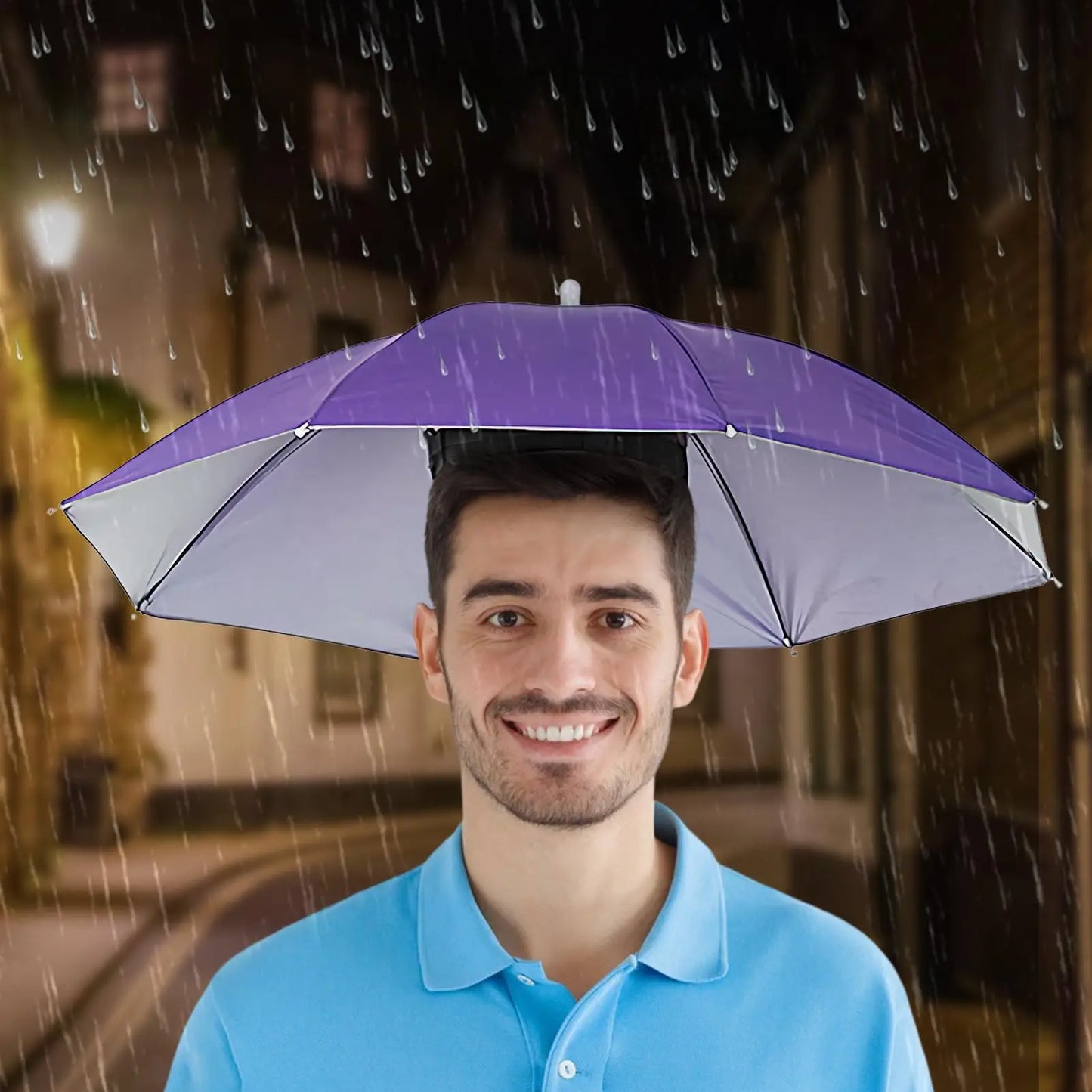 Hands-Free Umbrella Hat - Adjustable UV Protection 69cm