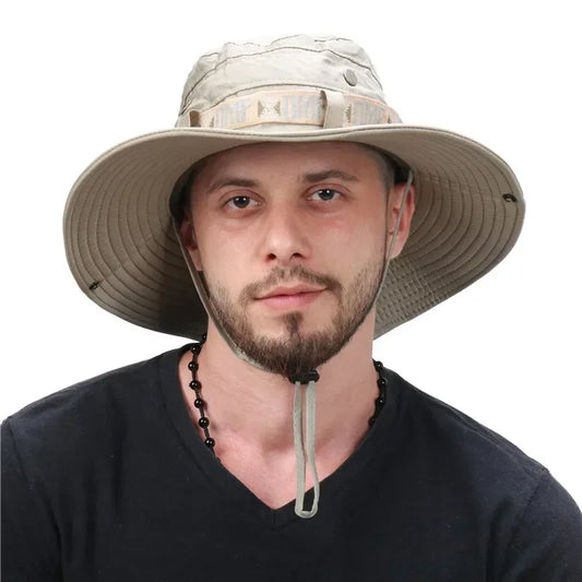 Men's Summer Bucket Hat UV Protection - Panama Safari Polyester Wide Brim