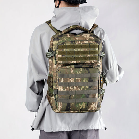 Multifunctional large capacity hiking backpack with outdoor camouflage pattern