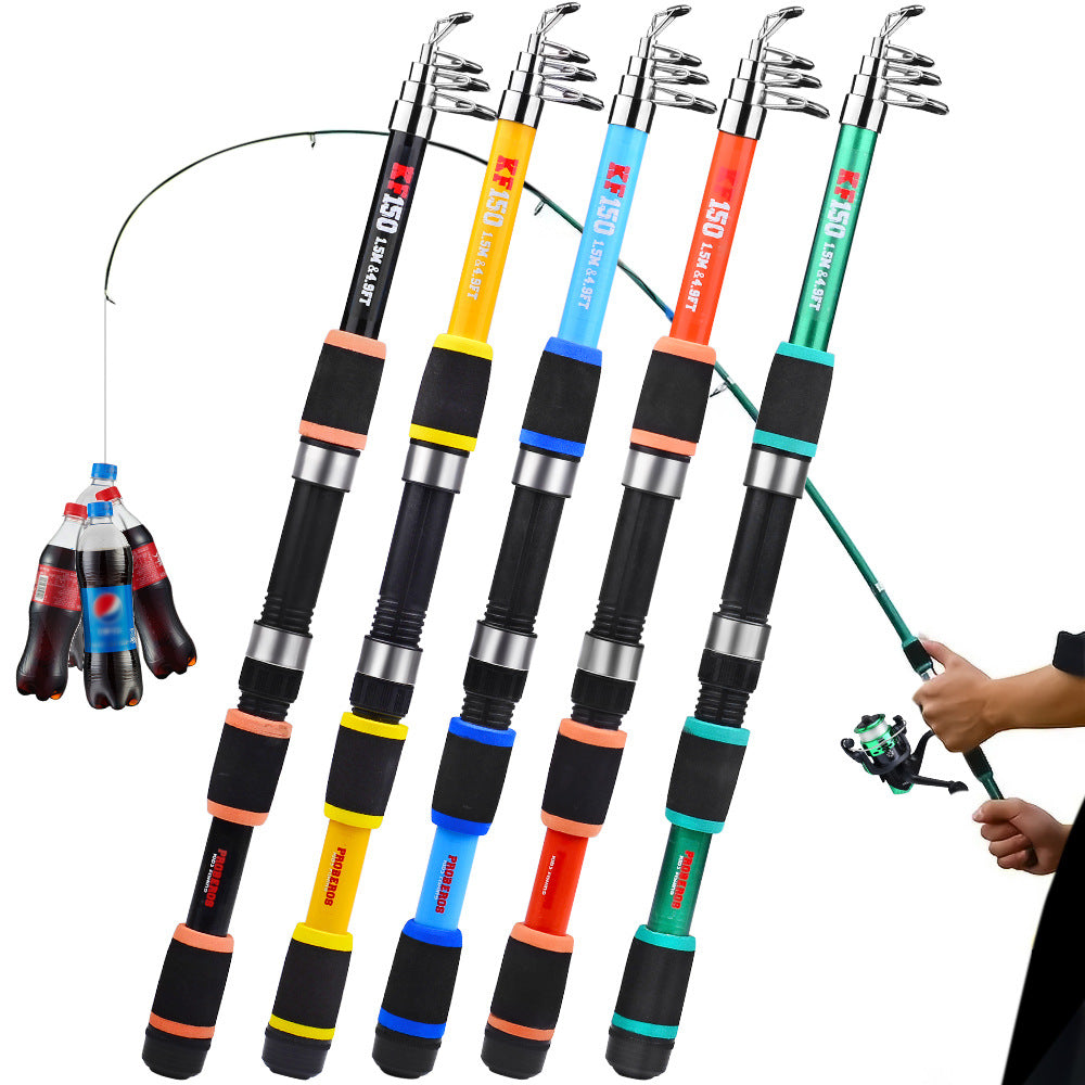 Telescopic Fishing Rod + Reel Kit - 1.5m/1.8m 5 Colors
