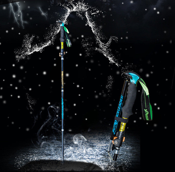 Retractable Folding Hiking Pole Straight Handle - 320g
