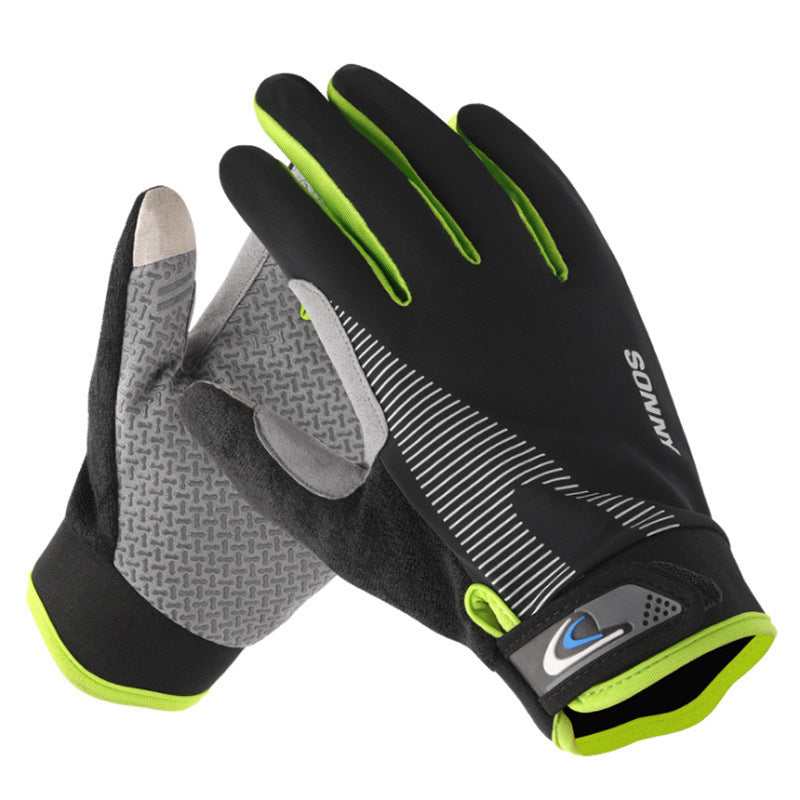 Cycling Gloves Sun Protection Nylon - Shock Absorption Resistant 4 Colors AED4