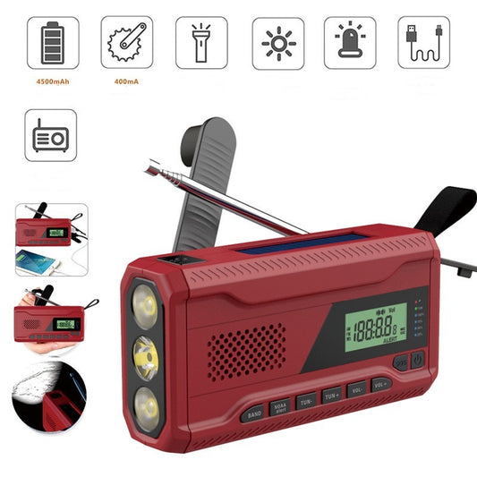 Solar Emergency Radio - Hand Crank LED Outdoor Survival