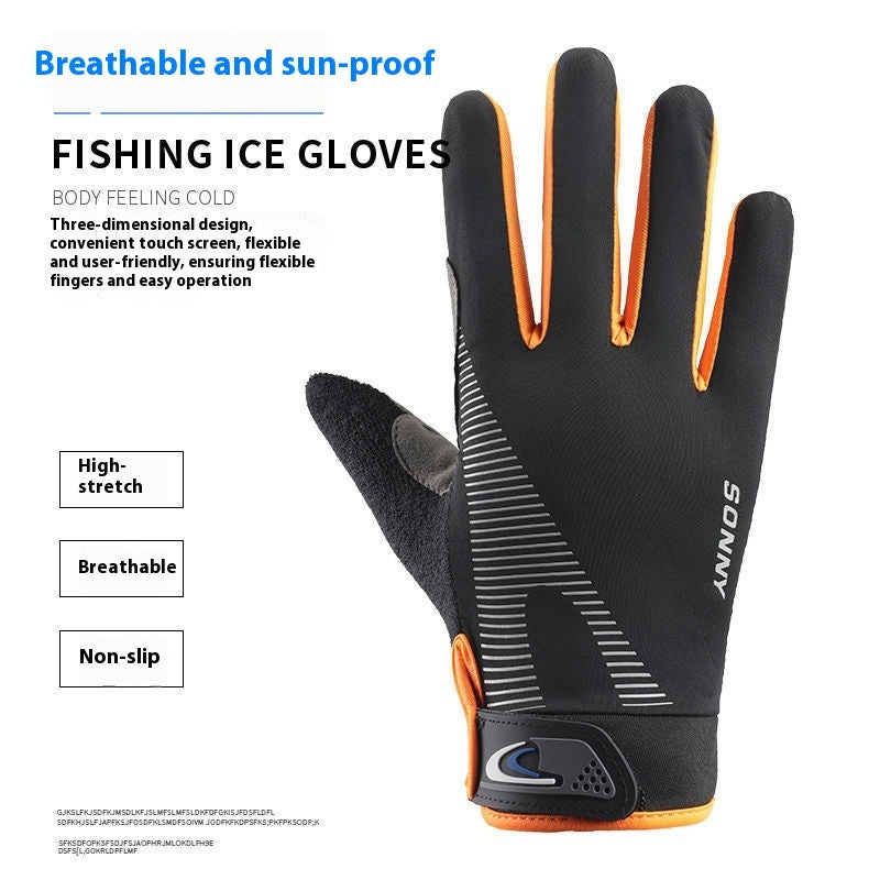 Cycling Gloves Sun Protection Nylon - Shock Absorption Resistant 4 Colors AED4