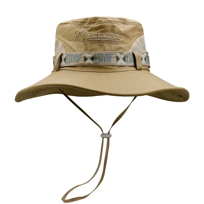 Men's Summer Bucket Hat UV Protection - Panama Safari Polyester Wide Brim