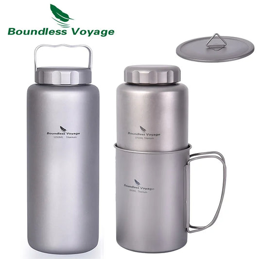 Titanium Water Bottle 1050ml Large Capacity - Leak-Proof Long-Term Shipping