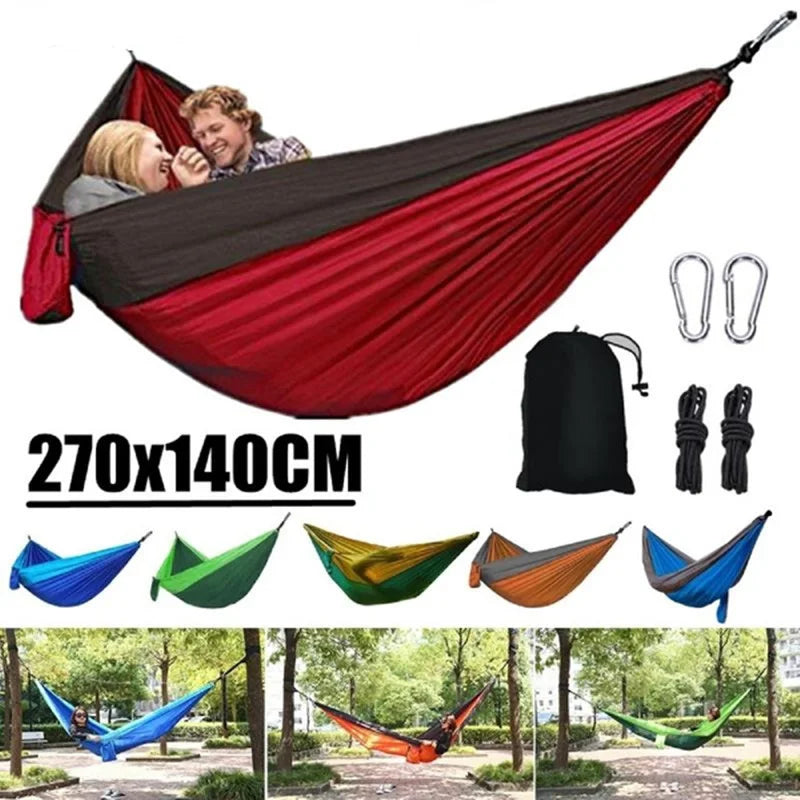 Solo Portable Camping Hammock - Ultralight Parachute Nylon 270x140cm