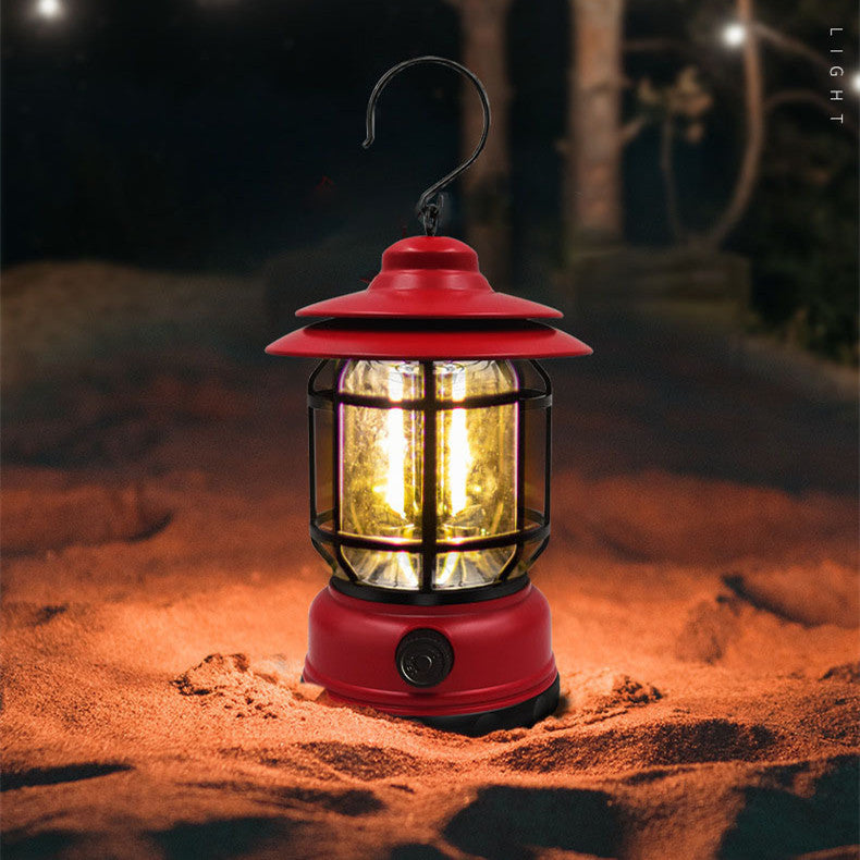 Rechargeable Retro LED Camping Lamp - 5W Ambiance Continuous Dimming
