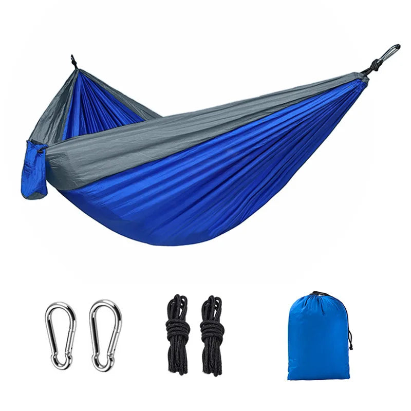 Solo Portable Camping Hammock - Ultralight Parachute Nylon 270x140cm