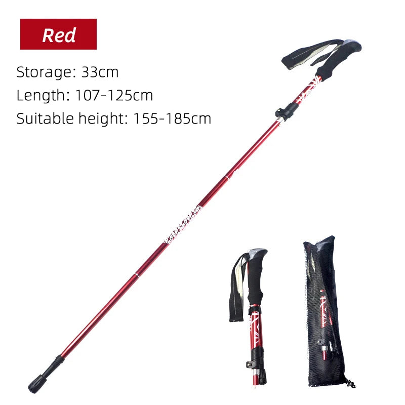 5 Sections Foldable Hiking Pole - Portable Telescopic
