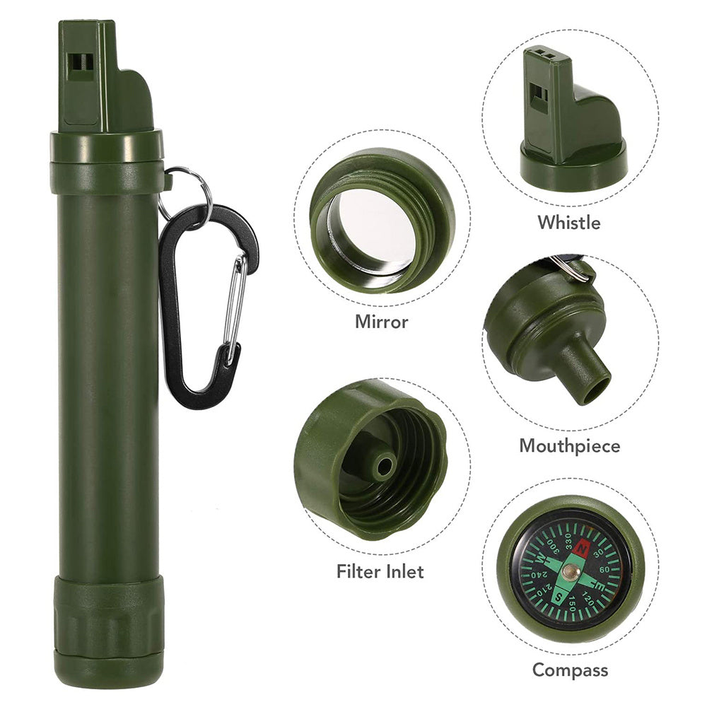 Ultra-Portable Survival Water Filter 1500L - Purification Bushcraft Expedition 93g