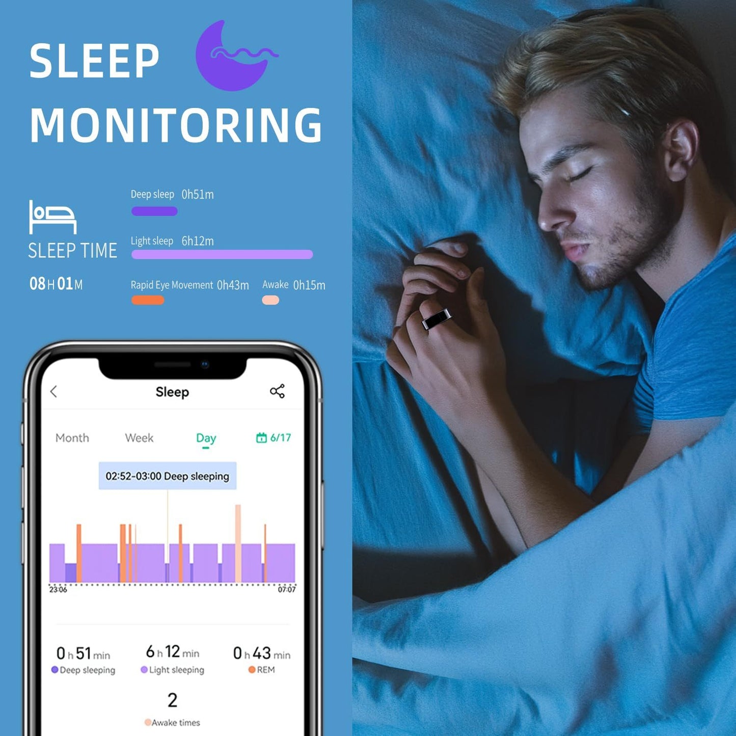 Smart Health Ring - Fitness Sleep IP68 Bluetooth