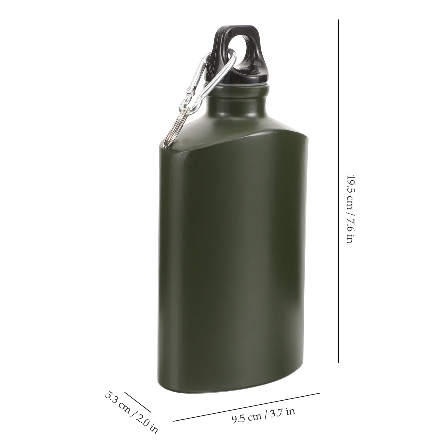 Flat Aluminum Camping Bottle 500ml - Ultra-Compact Design Hiking Trekking