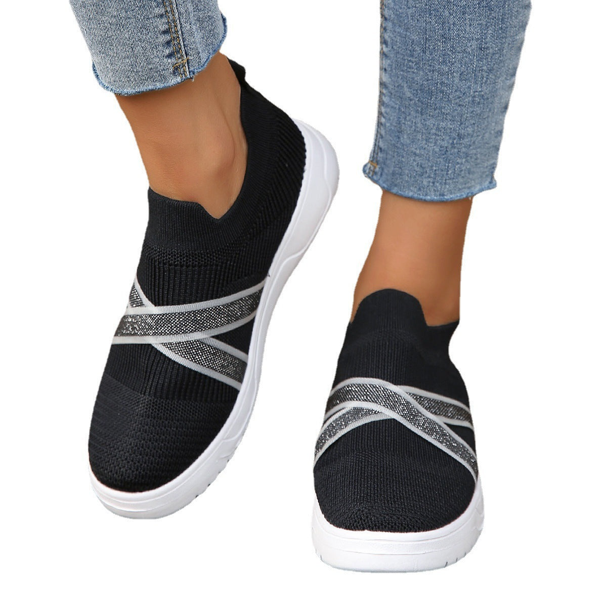 Women's Flyknit Mesh Outdoor Shoes Flat Soles 565g
