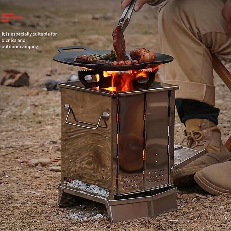 Mini Folding Charcoal Stove Stainless Steel - Portable Stove 850g
