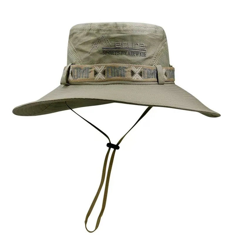 Men's Summer Bucket Hat UV Protection - Panama Safari Polyester Wide Brim