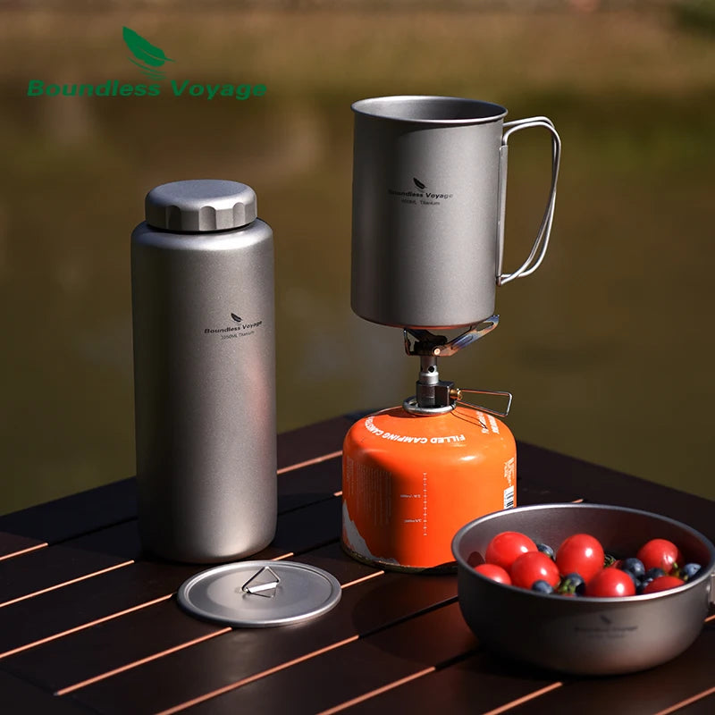 Titanium Water Bottle 1050ml Large Capacity - Leak-Proof Long-Term Shipping