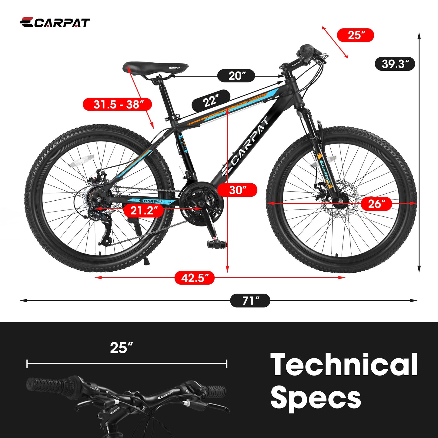 S26102 Performance Black-Blue Mountain Bike - High Quality Mountain Bike Modern Design AED4