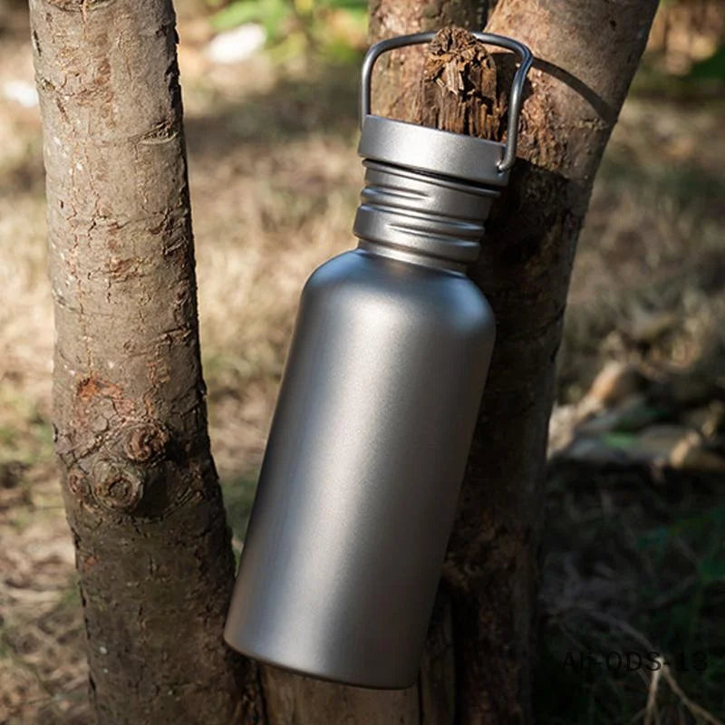 99.8% Pure Titanium Ultra-Light Bottle - 3 Sizes 500ml/600ml/750ml Premium Outdoor