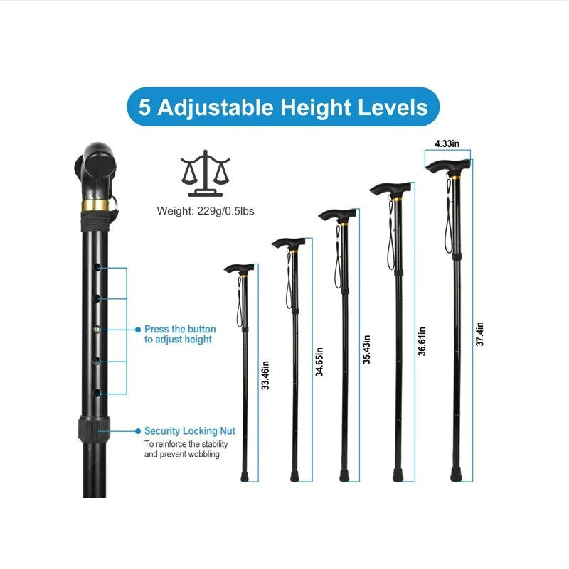 Unisex Hiking Cane Mobility Aid - Portable 263g