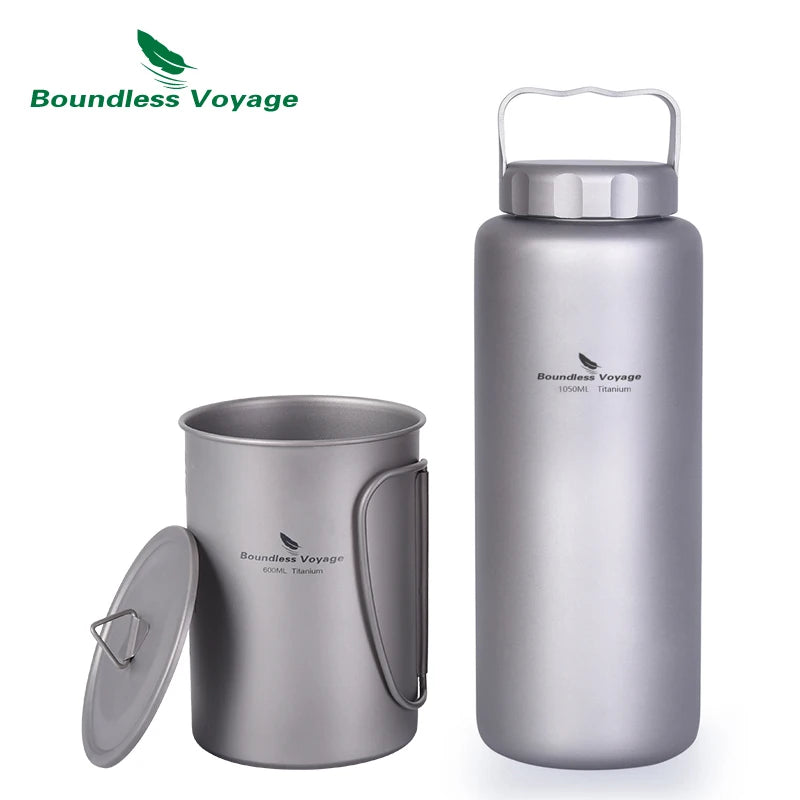 Titanium Water Bottle 1050ml Large Capacity - Leak-Proof Long-Term Shipping