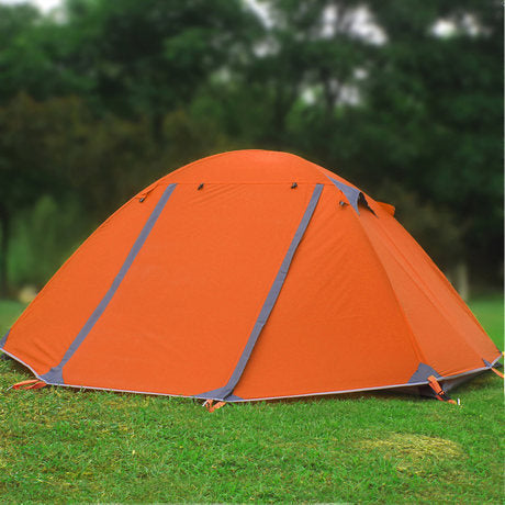 Waterproof Double Layer 2 Person Tent - Ultra-Resistant Aluminum Poles