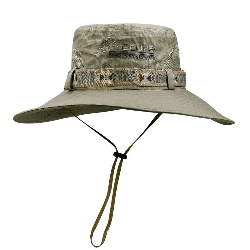 Men's Summer Bucket Hat UV Protection - Panama Safari Polyester Wide Brim