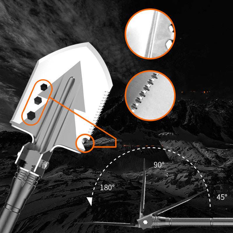 Multifunction Camping Shovel Aluminum 6063 - Foldable Engineer Kit 2.12kg