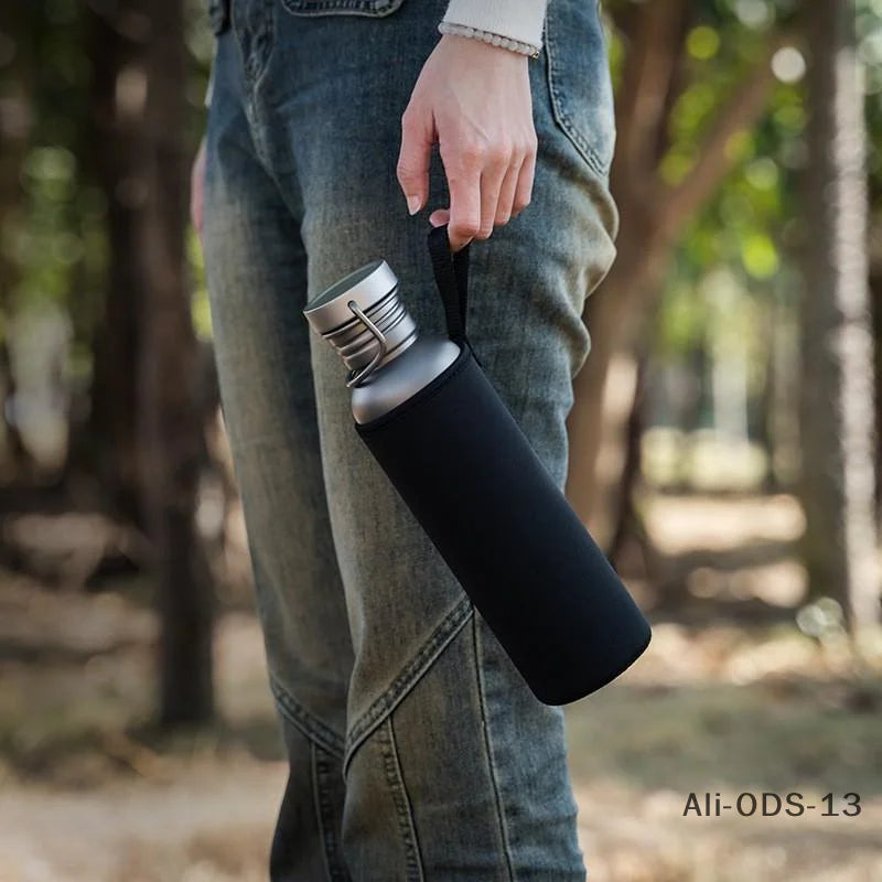 99.8% Pure Titanium Ultra-Light Bottle - 3 Sizes 500ml/600ml/750ml Premium Outdoor
