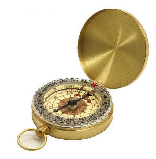 Flip compass, outdoor compass, pocket watch, copper compass