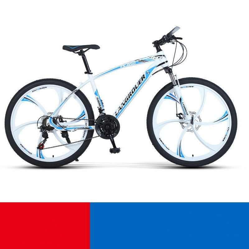 Cross-Country Mountain Bike Variable Speeds - Shock Absorbers &amp; Steel-Carbon Frame - AED4 Competition Bike