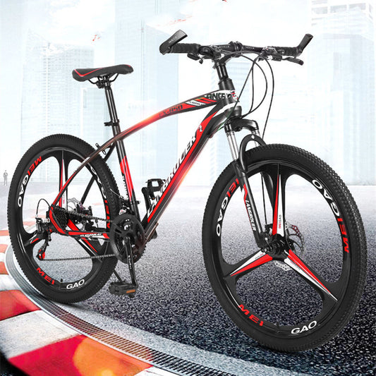Cross-Country Mountain Bike Variable Speeds - Shock Absorbers &amp; Steel-Carbon Frame - AED4 Competition Bike