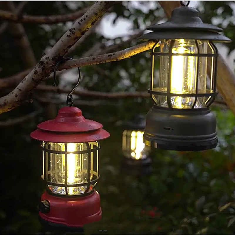 Rechargeable Retro LED Camping Lamp - 5W Ambiance Continuous Dimming