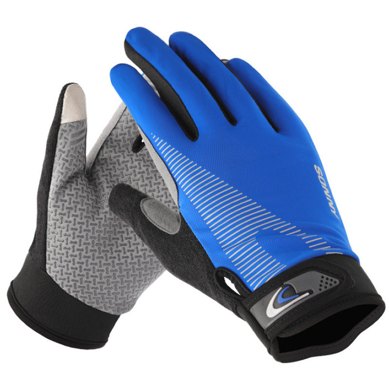 Cycling Gloves Sun Protection Nylon - Shock Absorption Resistant 4 Colors AED4