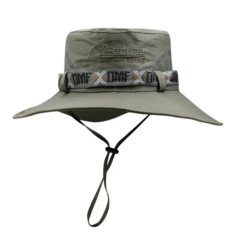 Men's Summer Bucket Hat UV Protection - Panama Safari Polyester Wide Brim
