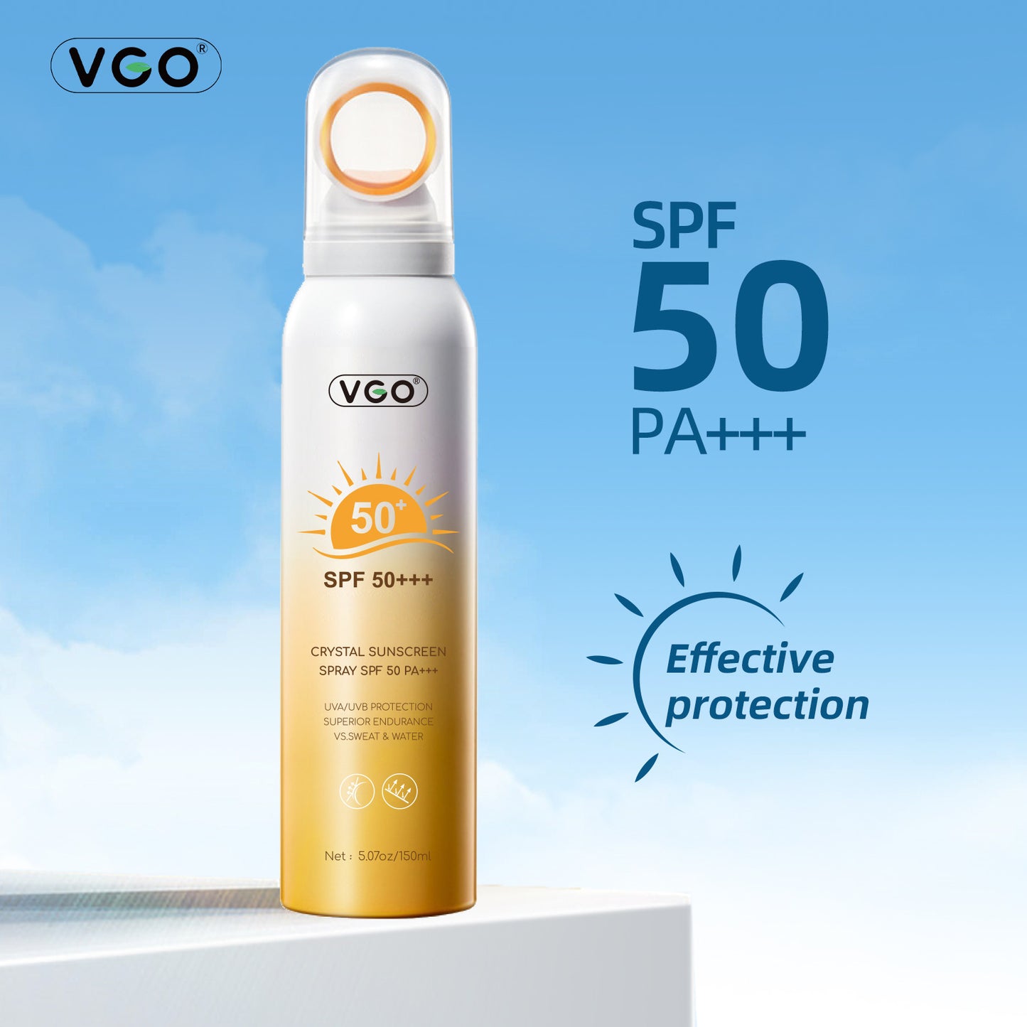 CRYSTAL Spray Sunscreen SPF 50+ PA++++ - Maximum Outdoor UV Protection